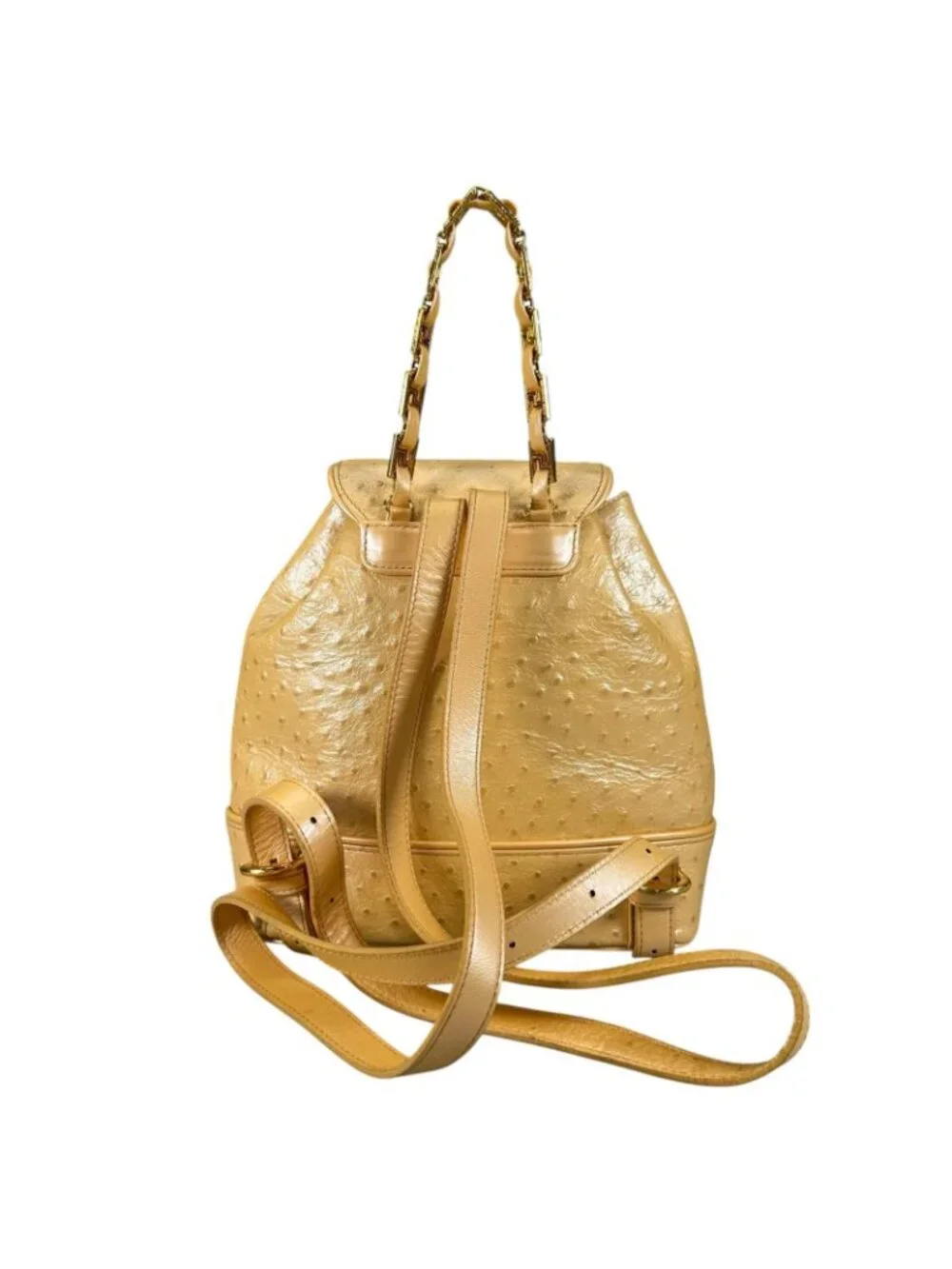 Versace Sunburst Leather Yellow Backpack Gold
